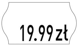 Etykiety cenowe w rolce do metkownicy jednorzędowej 22x12 mm, (6 sztuk) białe faliste, trwały klej METO M30014352