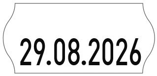 Etykiety cenowe w rolce do metkownicy jednorzędowej, 26x12 mm, (6 sztuk) białe faliste, trwały klej, odporne na mróz METO M30014