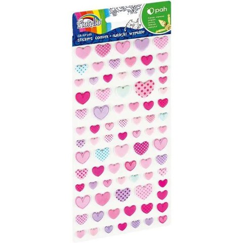 Naklejki wypukłe serca różowe mix GR-NP149 FIORELLO 170-2755
