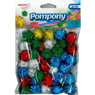 Pompony metaliczne 2cm mix POM21 (40 sztuk) BREWIS