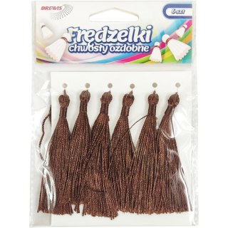 Frędzelki (chwosty ozdobne) FR1 (6 sztuk) 8 cm brązowe BREWIS