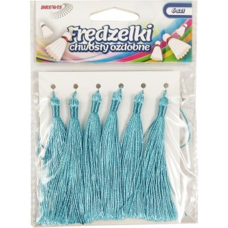 Frędzelki (chwosty ozdobne) FR3 (6 sztuk) 8 cm jasno niebieskie BREWIS