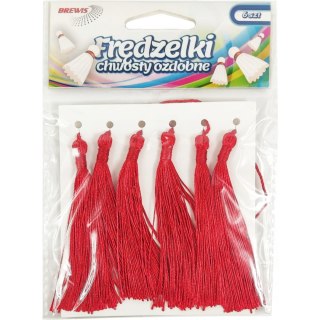 Frędzelki (chwosty ozdobne) FR4 (6 sztuk) 8 cm czerwone BREWIS