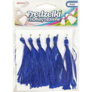 Frędzelki (chwosty ozdobne) FR5 (6 sztuk) 8 cm niebieskie BREWIS