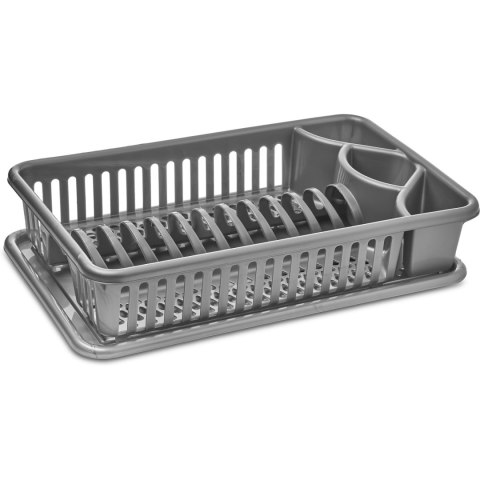 Suszarka do naczyń prostokątna srebrna NATUNA