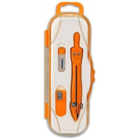 Cyrkiel szkolny z grafitem 2mm ( grafity +temperówka) PC-101 żółty w etui TT7631 PENMATE