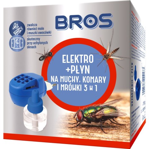 Elektrofumigator + płyn na muchy komary i mrówki BROS