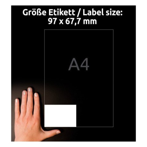 Etykiety białe ULTRAGRIP 97x67,7mm (200 arkuszy = 1600 etykiet) 3660-200 AVERY ZWECKFORM