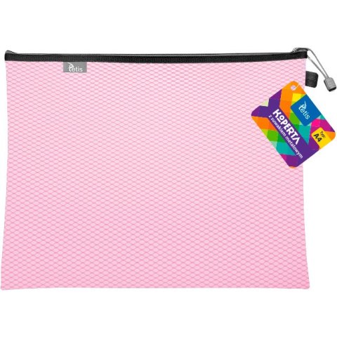 Koperta A4 z suwakiem metalowym RÓŻOWA BT605-R TETIS