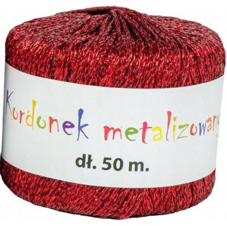 Kordonek metalizowany 2mmx50m czerwony KOB-04 ALIGA
