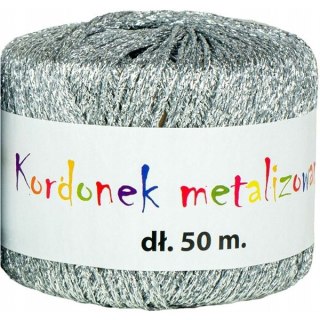 Kordonek metalizowany 2mmx50m srebrny KOB-02 ALIGA