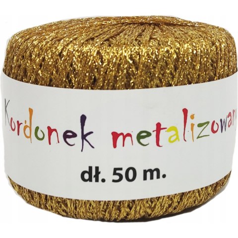 Kordonek metalizowany 2mmx50m złoty KOB-01 ALIGA