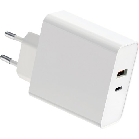 Ładowarka sieciowa 230V PLATINET 1xUSB-A + 1xUSB-C 87W biała (45768)