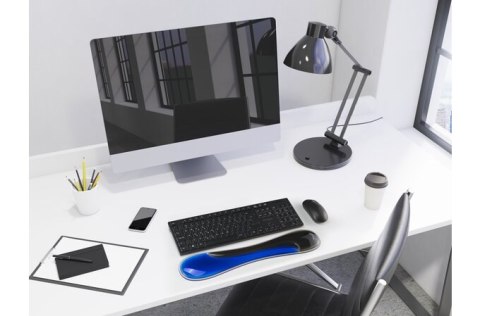 Podkładka żelowa niebieska Slim Duo Gel pod nadgarstek do klawiatury K62441WW KENSINGTON