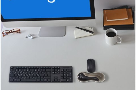 Podkładka żelowa szara Slim Duo Gel pod nadgarstek do myszy/trackballa K62438WW KENSINGTON