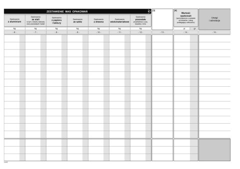 S-220-1 Ewidencja masy wprowadzonych do obrotu opakowań MICHALCZYK I PROKOP