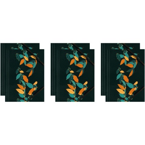 Teczka kartonowa A4 z gumką narożną LIŚCIE NA CZARNYM TLE BT601-B1 TETIS