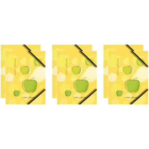 Teczka kartonowa A4 z gumką narożną ZIELONE JABŁUSZKO BT601-A3 TETIS