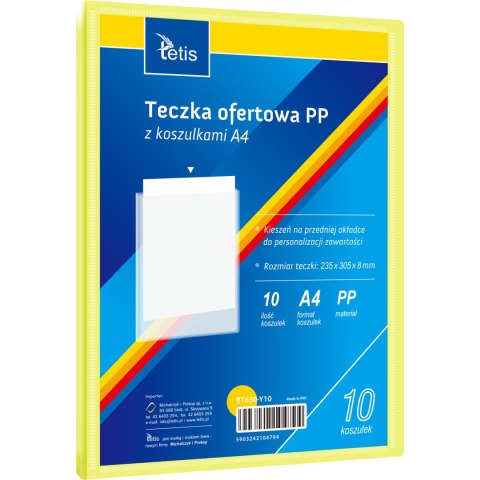 Teczka ofertowa A4 PP 10 koszulek ŻÓŁTA BT630-Y10 TETIS