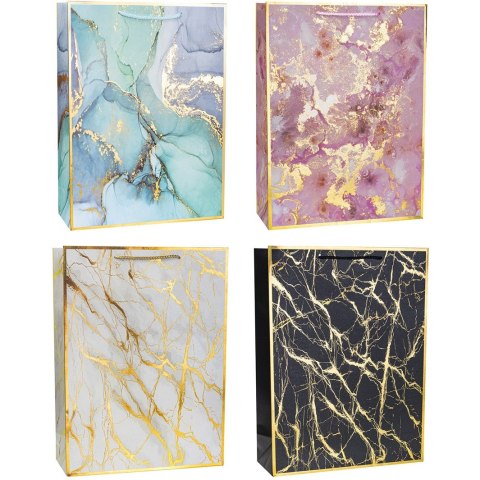 Torebka prezentowa 18x23x9cm lux hot stamp Marmurek ROZETTE