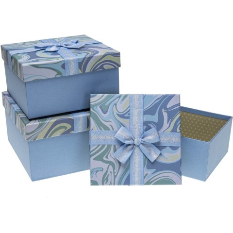 Zestaw pudełek ozdobnych PUG-23233-KW BLUE (3szt) ROZETTE