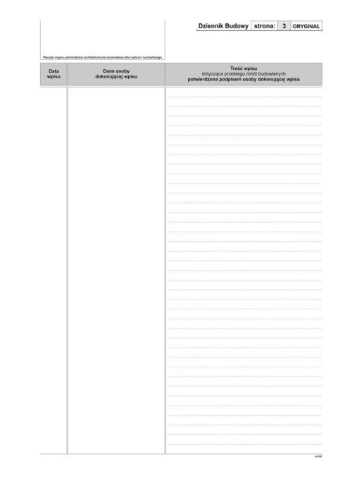 603-S11 Dziennik budowy (10kpl.) A4 oryginał + kopia Michalczyk i Prokop