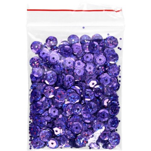 Cekiny hologramowe 8mm fioletowe 10g. H60 BREWIS