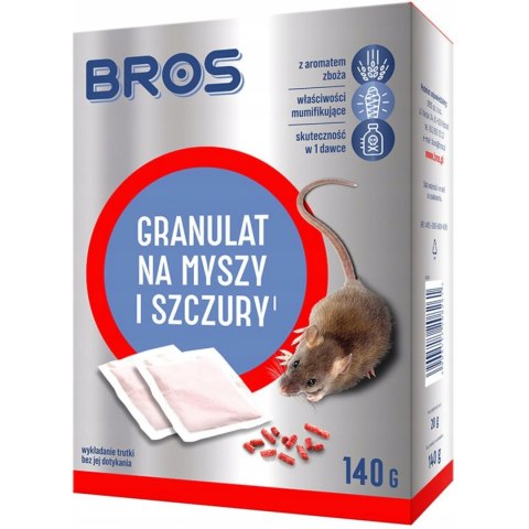 Granulat na myszy i szczury 140g BROS