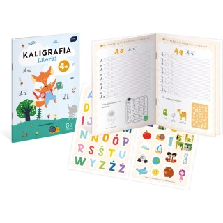 Kolorowanka A4 16k z naklejkami KALIGRAFIA + zadania INTERDRUK