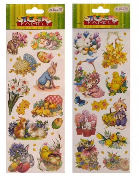 Naklejki WIELKANOC wytłaczane 12x30cm NKW-4207