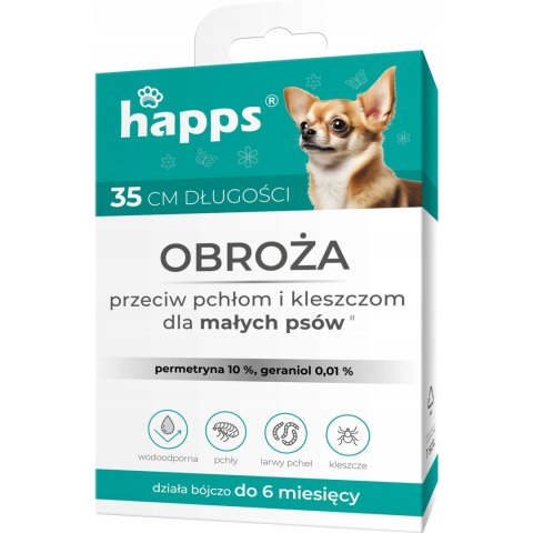 Obroża przeciw pchłom i kleszczom dla małych psów HAPPS
