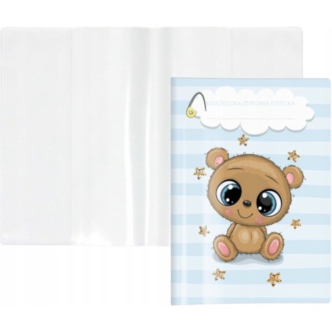 Okładka na książeczkę zdrowia dziecka z nadrukiem PLUSZAK GWIAZDKI KZ-00-08 BIURFOL