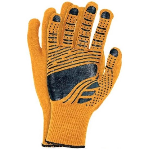 Rękawice REIS DRAGON FLOATEX-NEO PB poliestrowe powlekane pcv pomarańczowo-czarne roz.9/L