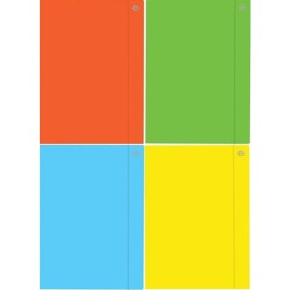 Teczka A5+ z gumką FLUO mix kol (10szt.) INTERDRUK