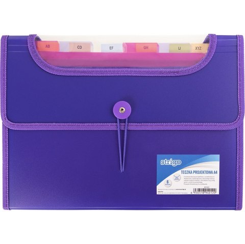 Teczka VFILE PP A4 z 6 przekładkami fioletowa SF031 STRIGO