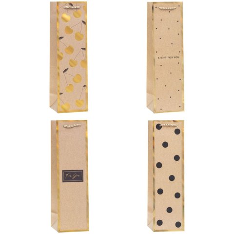 Torebka prezentowa 11x38x11cm na butelkę TBG-24175-HS-BB ROZETTE