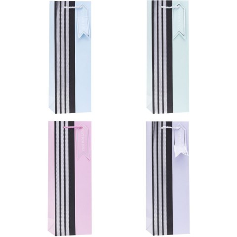 Torebka prezentowa 12x35x9cm na butelkę TBG-24213-BB-HS ROZETTE