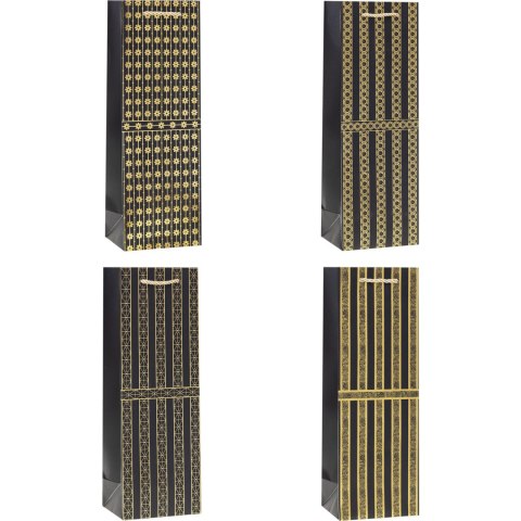 Torebka prezentowa 12x35x9cm na butelkę TBG-24216-BB-HS ROZETTE