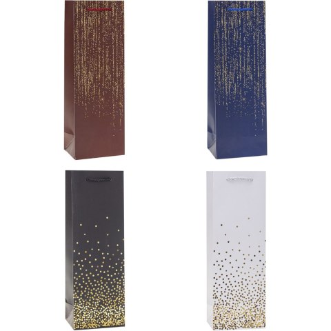 Torebka prezentowa 12x36x9cm na butelkę HS TBG-24029-BB ROZETTE