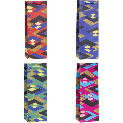 Torebka prezentowa 12x36x9cm na butelkę Lux TBG-23026-BB ROZETTE