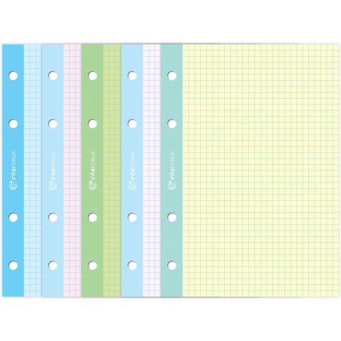 Wkład do segregatora A4 kratka ( 250ark.) kolorowe kartki INTERDRUK