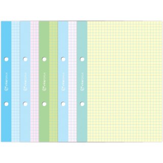 Wkład do segregatora A5 kratka 250k kolorowe kartki INTERDRUK