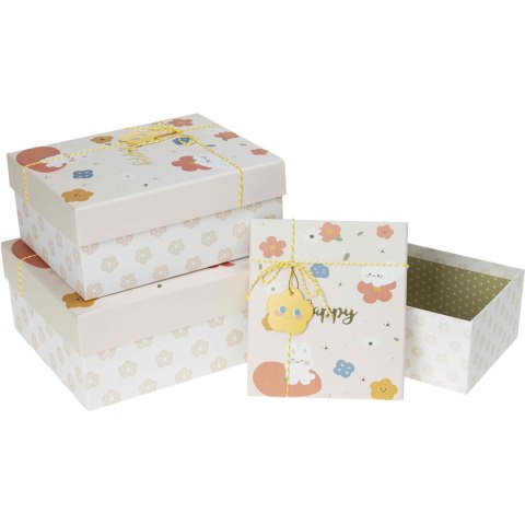 Zestaw pudełek ozdobnych PUD-22194-PR (3szt) ROZETTE