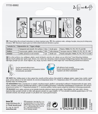Haczyk dekoracyjny samoprzylepny TESA 1kg. ( 2sztuki) przezroczysty 77735-00002-00 TS