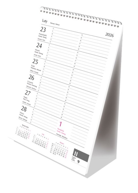 Kalendarz ze spiralką pionowy PAWIE T-101-3-25 Michalczyk i Prokop