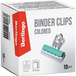 Klipy Buldog 57mm 10szt. kolorowe 255058 BERLINGO