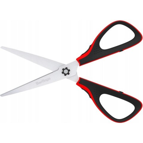 Nożyczki 20cm Easycut 300 soft grip czerwone 326324 BERLINGO