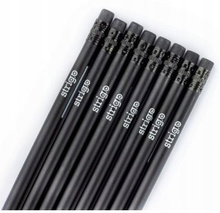 Ołówek z czarnego drewna z gumką HB BE02 STRIGO