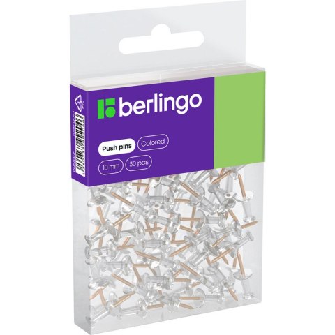 Pinezki 10mm 30 szt. transparentne z igłą w kolorze różowego złota 330188 BERLINGO