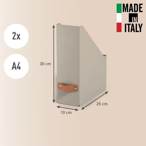 Pojemnik na dokumenty Puro z tektury w 100% z recyklingu (2szt.) beżowy 24710012 LEITZ
